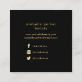 Vet Waterverf plastic met Faux Gold Watch-accessoi Vierkante Visitekaartje (Achterkant)