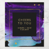 Vet Waterverf plastic met Faux Gold Watch-accessoi Wijn Etiket (Enkel label)