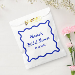 Vet Wavy Blauwe Rand Schattige Aangepast Vrijgezel Bedankzakje