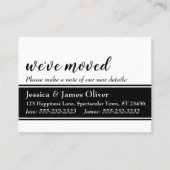 Vet We hebben Kaart verplaatst, wit met zwarte str Visitekaartje (Voorkant)