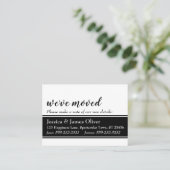 Vet We hebben Kaart verplaatst, wit met zwarte str Visitekaartje (Staand voorkant)