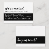 Vet We hebben Kaart verplaatst, wit met zwarte str Visitekaartje (Voorkant / Achterkant)