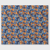 Vet wervelend Abstract patroon in Deep Blues Cadeaupapier (Vlak)