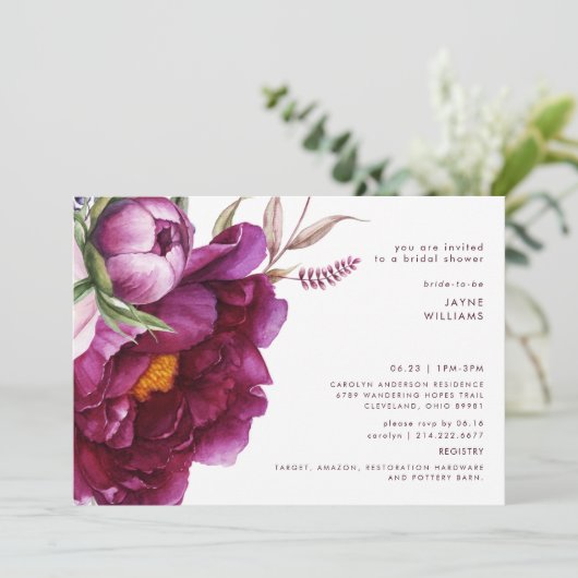 Vet Wijn Bloemen Modern Font Vrijgezellenfeest Kaart (Staand voorkant)