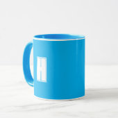 Vet wit initiaal helderblauw mok (Voorkant links)