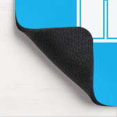 Vet wit initiaal helderblauw muismat (Hoek)