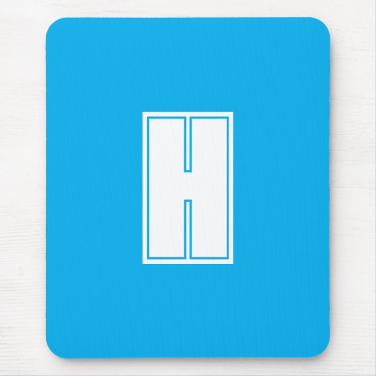 Vet wit initiaal helderblauw muismat (Voorkant)