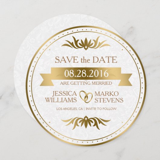 Vet & Wit  Lijst sparen de Datum Save The Date (Voorkant / Achterkant)