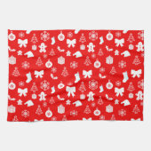 Vet Wit met rode kerst Theedoek (Horizontaal)