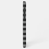 Vet wit monogram, Lt grijze lijnen op zwart iPhone Hoesje (Linkerkant)