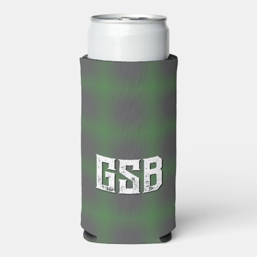 Vet Wit Monogrammed Groene Seltzer Koelbox Seltzer Blikjeskoeler (Seltzer Voorkant)