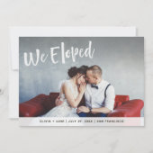 Vet wit schrijven | Foto-aankondiging van We Elope Kaart (Voorkant)