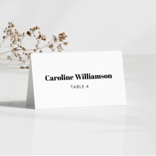 Vet Wit Typografie Custom Table Place Card Kaart