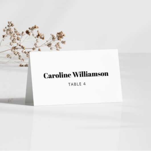 Vet Wit Typografie Custom Table Place Card Kaart