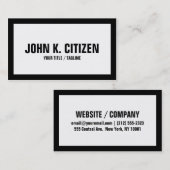 Vet wit/zwart rand visitekaartje met grote tekst (Voorkant / Achterkant)