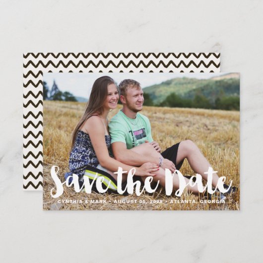 Vet Witte Handje Foto opslaan Datum Save The Date (Voorkant / Achterkant)