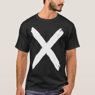 Vet X Cross Brush Stroke Design Cool X Witte Pijn T-shirt