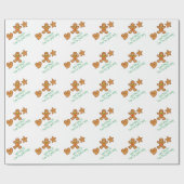 Vet XmaS-gingerbrood pals-groen/wit Cadeaupapier (Vlak)