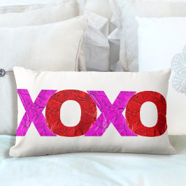 Vet XOXO Love Roze Rode Folie Valentijnsdag Eenvou Kussen