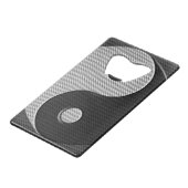 Vet Yin Yang in de afdrukkwaliteit van koolstofvez Creditkaart Flessenopener (Achterkant Gekanteld)