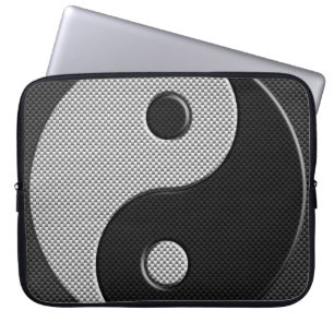 Vet Yin Yang in de afdrukkwaliteit van koolstofvez Laptop Sleeve