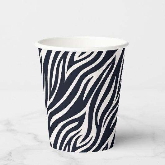 Vet Zebra Huidpatroon Zwart & Wit ID1151 Papieren Bekers (Voorkant)