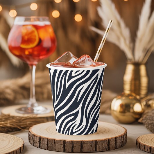 Vet Zebra Huidpatroon Zwart & Wit ID1151 Papieren Bekers