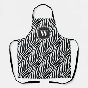 Vet Zebra Streep Zwart-wit met monogram Schort