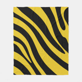 Vet Zebra Strepen in Geel en Zwart Fleece Deken