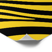 Vet Zebra Strepen in Geel en Zwart Poster (Hoek)