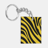 Vet Zebra Strepen in Geel en Zwart Sleutelhanger (Voorkant Links)