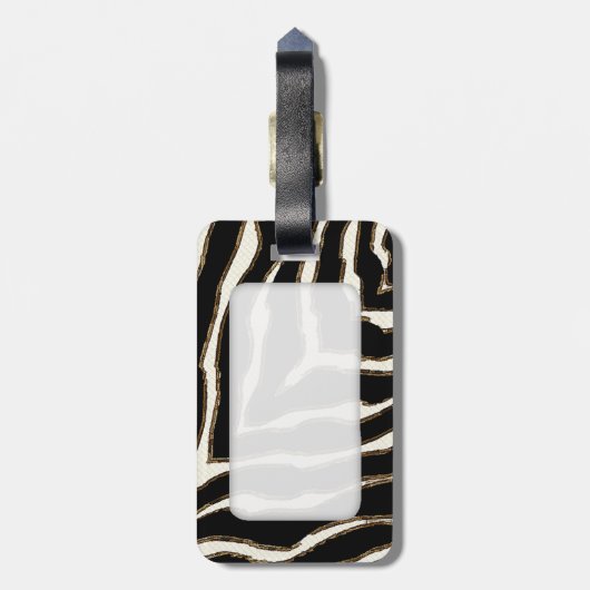  vet zebraprintpatroon bagagelabel (Achterkant verticaal)