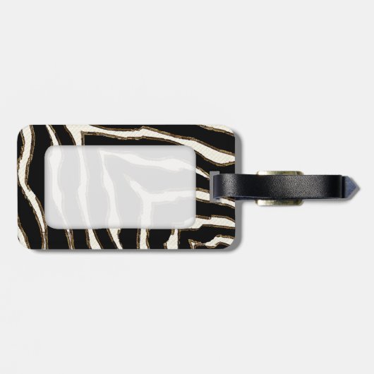  vet zebraprintpatroon bagagelabel (Achterkant horizontaal)