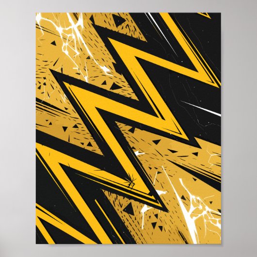 Vet Zigzag Abstract Ontwerp Poster (Voorkant)