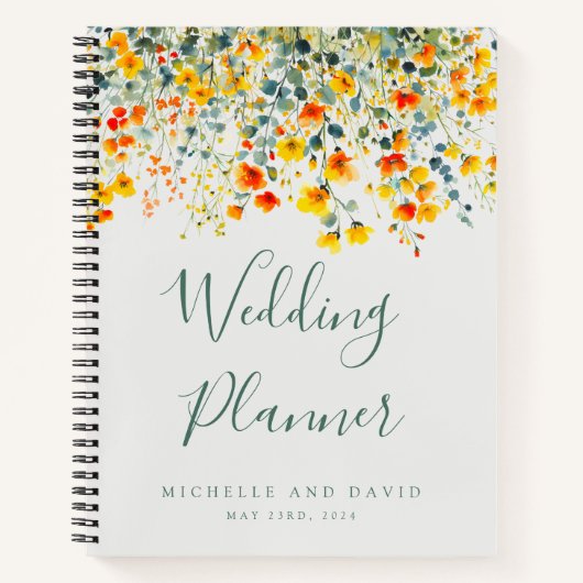Vet Zomer Bloemen Bruiloft Planner Notitieboek (Voorkant)