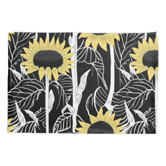 Vet Zonnebloem Linocut kunstwerk Shams Kussensloop