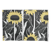 Vet Zonnebloem Linocut kunstwerk Shams Kussensloop (Voorkant-Links)