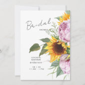 Vet Zonnebloem Roze Bloemen Elegant Vrijgezellenfe Kaart (Voorkant)