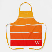 Vet Zonsopgang Rood Sinaasappel Streep Monogram Schort (Voorkant)