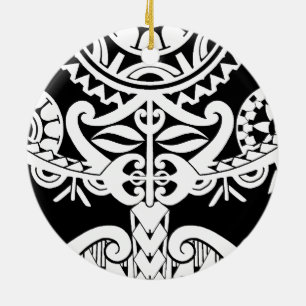 Vet zwaar zwart tribaal polynesiaans tattoo masker keramisch ornament