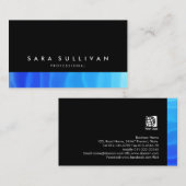 Vet Zwart Abstract Blauw Gradients Visitekaartje (Voorkant / Achterkant)
