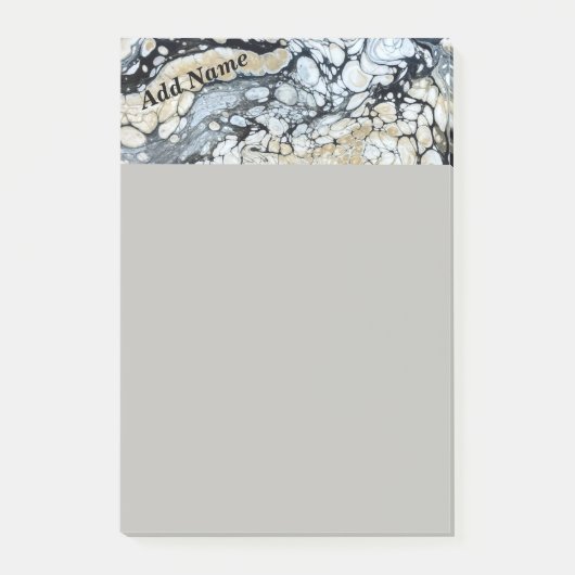 Vet Zwart Abstract Persoonlijk Post It Note 4x6 (Voorkant)