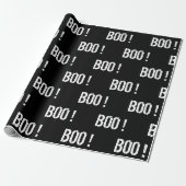 Vet zwart "BOO!" Halloween Cadeaupapier (Uitgerold)