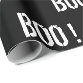 Vet zwart "BOO!" Halloween Cadeaupapier (Rol Hoek)