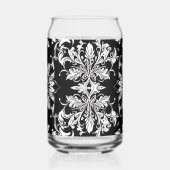 Vet Zwart Botanisch Ontwerp: Opvallende Natuur Blikvorm Glas (Achterkant)