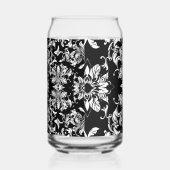 Vet Zwart Botanisch Ontwerp: Opvallende Natuur Blikvorm Glas (Links)