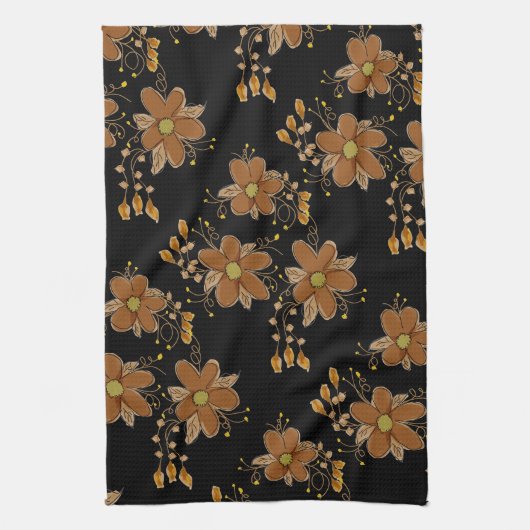 Vet zwart bruin en goud theedoek (Verticaal)