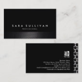 Vet Zwart Donker Metaal Netting Textuur BusinessCa Visitekaartje (Voorkant / Achterkant)