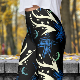 Vet zwart draak slash patroon leggings