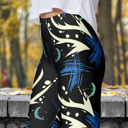 Vet zwart draak slash patroon leggings